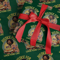 Justice for Lemon Pound Cake Patriotic Meme Wrapping Paper Roll Funny Viral Hip Hop Parody for Music Rap Fans