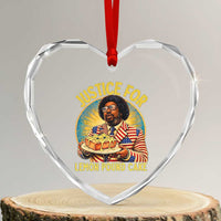 Justice for Lemon Pound Cake Patriotic Meme Heart Crystal Glass Ornament Funny Viral Hip Hop Parody for Music Rap Fans