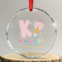 K Is For Kindness Crystal Glass Ornament Cute Pencil Bow Teacher Be Kind TS02