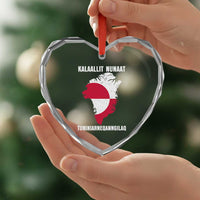 Kalaallit Nunaat Tuniniagaanngilaq Greenlandic Heart Crystal Glass Ornament Greenland Is Not For Sale Patriotic Grunge Flag
