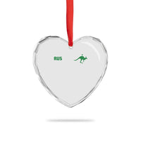Kangaroo Australia Aus Team Aussie Athletic Jersey Style Heart Crystal Glass Ornament