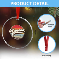 Kansas City Missouri Retro 80s Established 1861 Crystal Glass Ornament