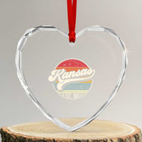 Kansas City Missouri Retro 80s Established 1861 Heart Crystal Glass Ornament
