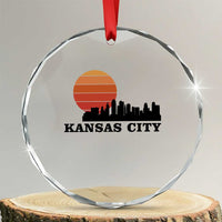 Kansas City Missouri Retro 80s Style Crystal Glass Ornament