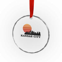Kansas City Missouri Retro 80s Style Crystal Glass Ornament
