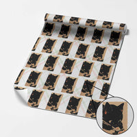 Kawaii Cat Eating Sushi Wrapping Paper Roll Japanese Anime Manga Otaku Retro Vintage Graphic