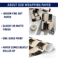 Kawaii Cat Eating Sushi Wrapping Paper Roll Japanese Anime Manga Otaku Retro Vintage Graphic