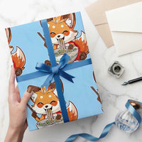 Kawaii Fox Ramen Japanese Wrapping Paper Roll Japanese Anime Otaku Manga Cute Graphic