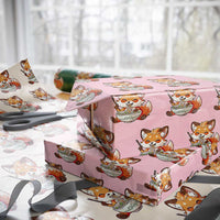 Kawaii Fox Ramen Japanese Wrapping Paper Roll Japanese Anime Otaku Manga Cute Graphic