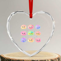Kawaii Glitter Dumpling Face Grid Graphic Heart Crystal Glass Ornament Cute Pastel Bao Emoji Expressions