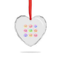 Kawaii Glitter Dumpling Face Grid Graphic Heart Crystal Glass Ornament Cute Pastel Bao Emoji Expressions
