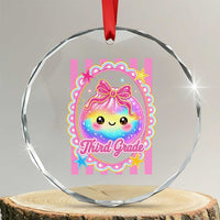 Kawaii Third Grade Glitter Dumpling Printed Graphic Crystal Glass Ornament Cute First Day Back To School for Students Teachers