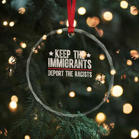 Keep The Immigrants Deport The Racists Crystal Glass Ornament Vintage Star - Wonder Print Shop