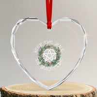Keep The Yule In Yuletide Heart Crystal Glass Ornament Yule Christmas Wreath - Wonder Print Shop