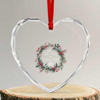 Keep The Yule In Yuletide Heart Crystal Glass Ornament Yule Christmas Wreath Pentagram - Wonder Print Shop