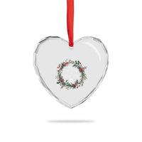 Keep The Yule In Yuletide Heart Crystal Glass Ornament Yule Christmas Wreath Pentagram - Wonder Print Shop