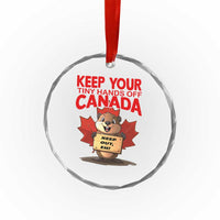 Keep Your Tiny Hands Off Canada Crystal Glass Ornament Not For Sale Canadian Maple Leaf Beaver TS02