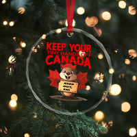 Keep Your Tiny Hands Off Canada Crystal Glass Ornament Not For Sale Canadian Maple Leaf Beaver TS02