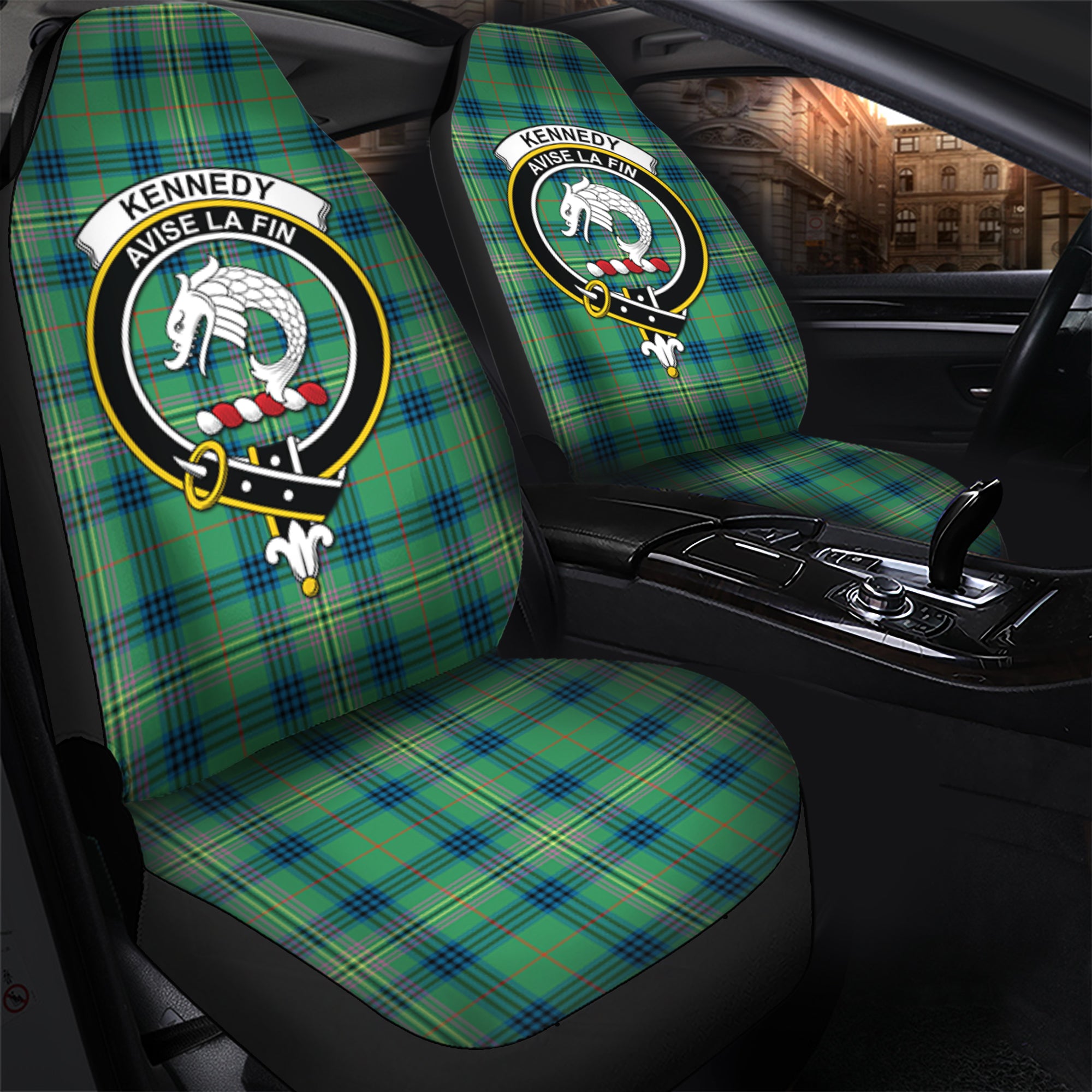 Kennedy Ancient Clan Tartan Car Seat Cover, Family Crest Tartan Seat Cover TS23