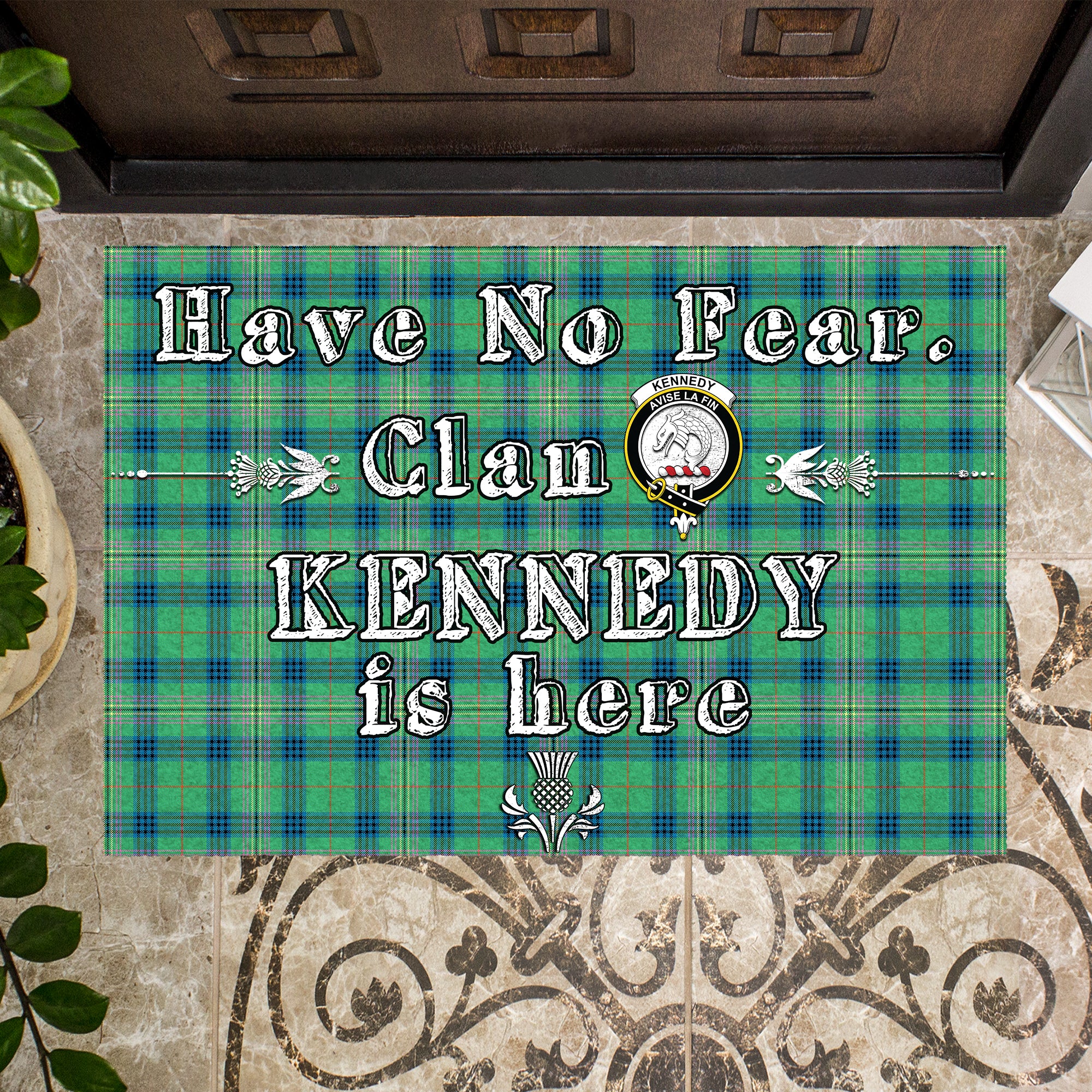 kennedy-ancient-clan-tartan-door-mat-family-crest-have-no-fear-tartan-door-mat