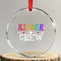 Kinder Crew Funny Kindergarten Crystal Glass Ornament Teacher and Student Back to School