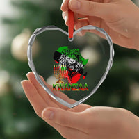 King Lion Of Africa Kwanzaa Map Heart Crystal Glass Ornament Heritage Pride Gift - Wonder Print Shop