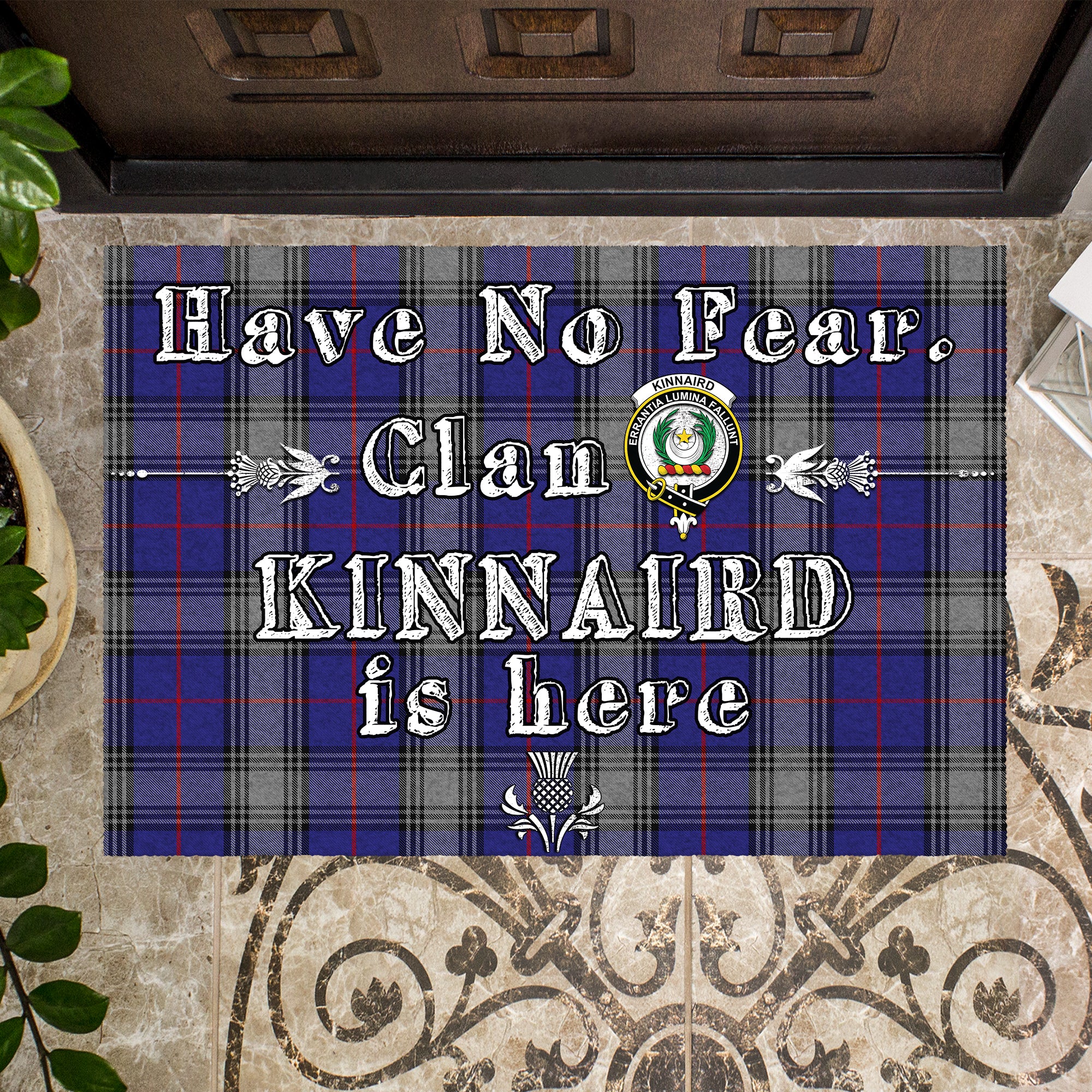 kinnaird-clan-tartan-door-mat-family-crest-have-no-fear-tartan-door-mat