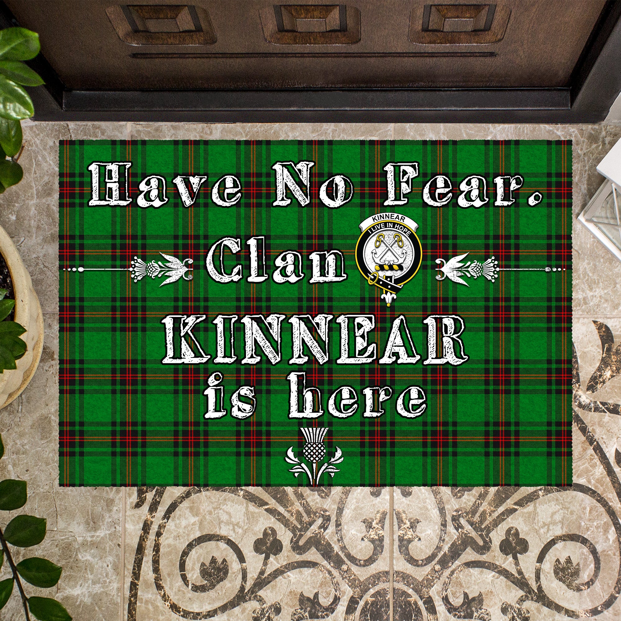 kinnear-clan-tartan-door-mat-family-crest-have-no-fear-tartan-door-mat