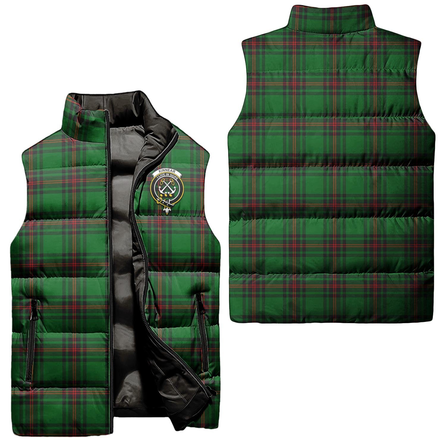 kinnear-clan-puffer-vest-family-crest-plaid-sleeveless-down-jacket