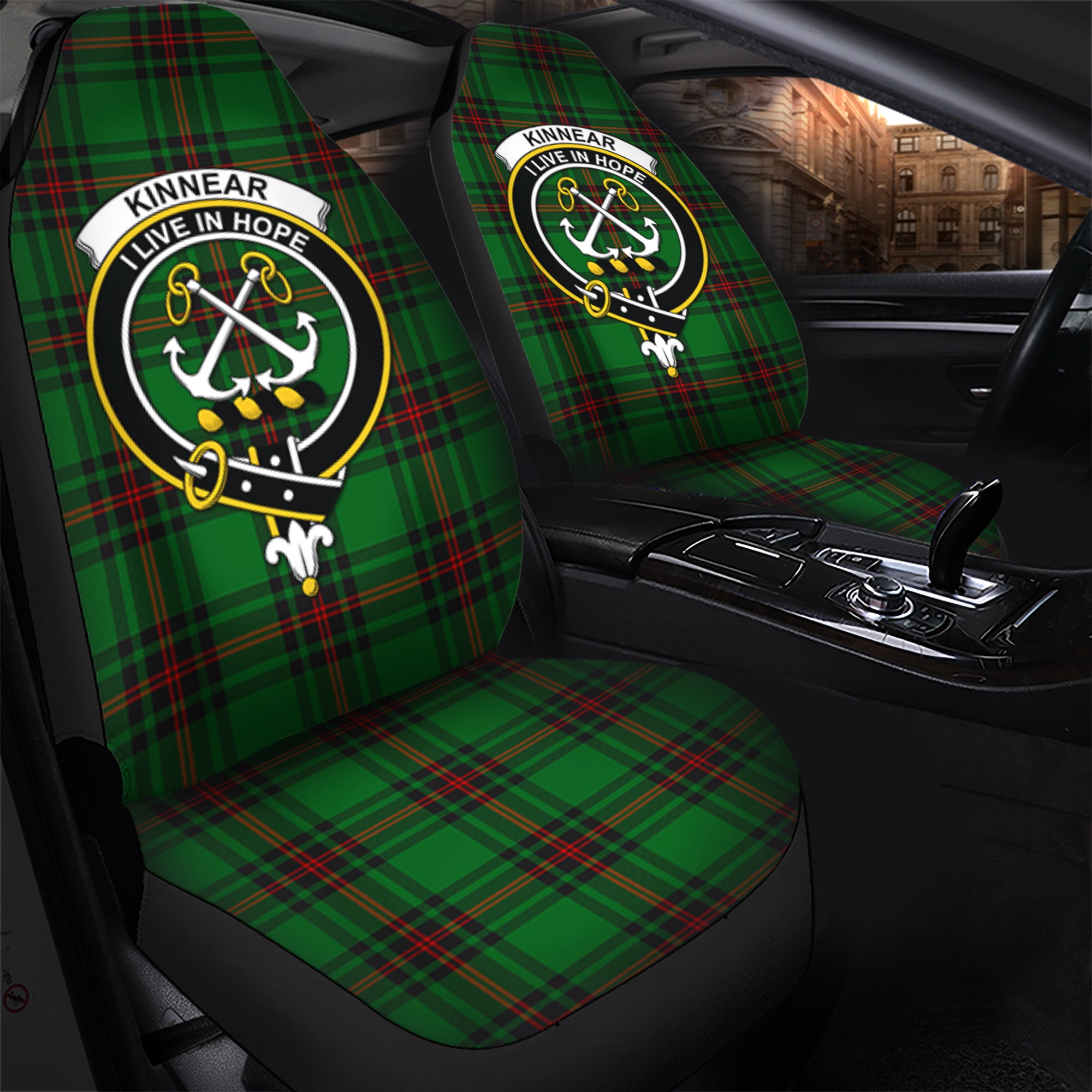 Kinnear Clan Tartan Car Seat Cover, Family Crest Tartan Seat Cover TS23
