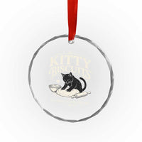 Kitty Biscuits We Knead Em You Need Em Crystal Glass Ornament Funny Black Cat Making Biscuits Baking