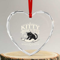 Kitty Biscuits We Knead Em You Need Em Heart Crystal Glass Ornament Funny Black Cat Making Biscuits Baking