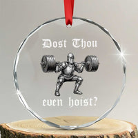 Knight Lifting Meme Crystal Glass Ornament Funny Medieval Gym Dost Thou Even Hoist - Wonder Print Shop
