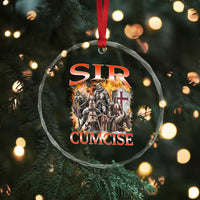 Knight Meme Crystal Glass Ornament Sir Cumcise Funny Bootleg Graphic - Wonder Print Shop