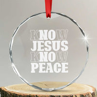 Know Jesus Know Peace Crystal Glass Ornament No Jesus No Peace TS02