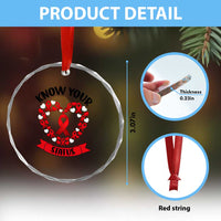 Know Your Status Red Ribbon HIV AIDS Awareness Support Month Gift Crystal Glass Ornament TS12