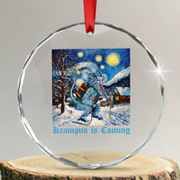 Krampus Is Coming Crystal Glass Ornament Spooky Christmas Starry Night TS09