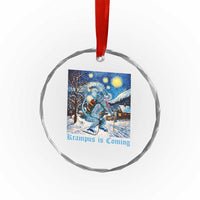 Krampus Is Coming Crystal Glass Ornament Spooky Christmas Starry Night TS09