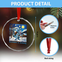 Krampus Is Coming Crystal Glass Ornament Spooky Christmas Starry Night TS09