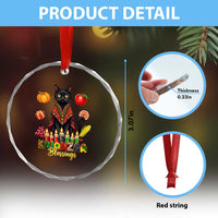 Kwanzaa Blessings Crystal Glass Ornament Funny Cat African Heritage Gift - Wonder Print Shop
