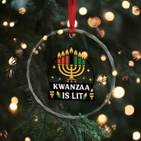 Kwanzaa Is Lit Crystal Glass Ornament Funny African American Holiday Gift - Wonder Print Shop