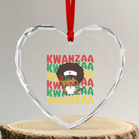 Kwanzaa Nurse Pride Heart Crystal Glass Ornament African Heritage Holiday Gift - Wonder Print Shop