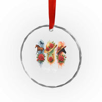Ky Derby Day Crystal Glass Ornament Horse Racing Nice Hat Mint Julep and Roses - Wonder Print Shop