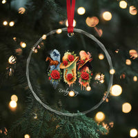 Ky Derby Day Crystal Glass Ornament Horse Racing Nice Hat Mint Julep and Roses - Wonder Print Shop