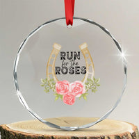 Ky Derby Horse Racing Crystal Glass Ornament Horses and Roses TS02