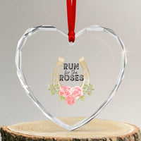 Ky Derby Horse Racing Heart Crystal Glass Ornament Horses and Roses - Wonder Print Shop