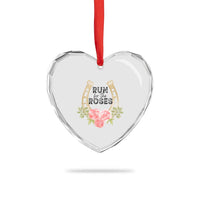 Ky Derby Horse Racing Heart Crystal Glass Ornament Horses and Roses - Wonder Print Shop
