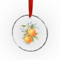 La Dolce Vita Oranges Crystal Glass Ornament Romantic Italian Citrus Blossom Mediterranean Charm - Wonder Print Shop