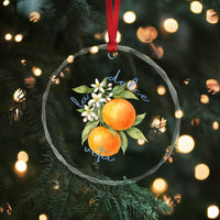La Dolce Vita Oranges Crystal Glass Ornament Romantic Italian Citrus Blossom Mediterranean Charm - Wonder Print Shop