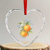 La Dolce Vita Oranges Heart Crystal Glass Ornament Romantic Italian Citrus Blossom Mediterranean Charm - Wonder Print Shop